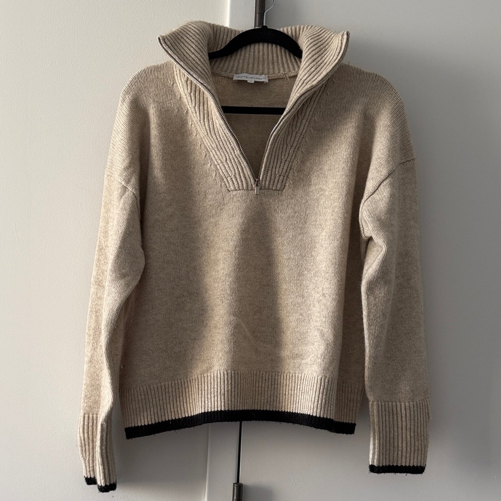 White + Warren Cashmere and Wool Zip-up! Size M!